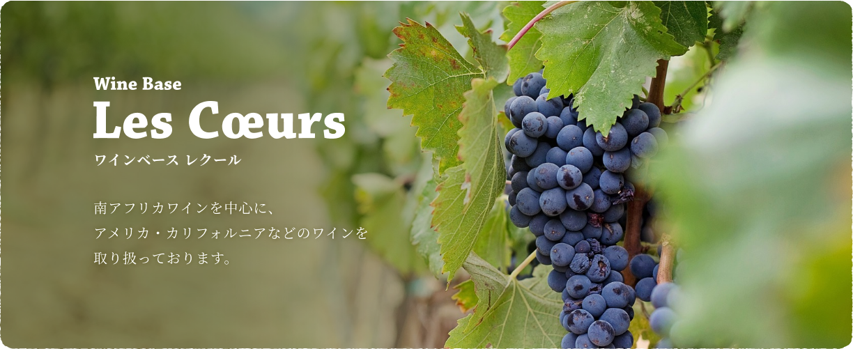 Wine Base Les Cœurs ワインベース レクール 南アフリカワインを中心に、アメリカ・カリフォルニアなどのワインを取り扱っております。